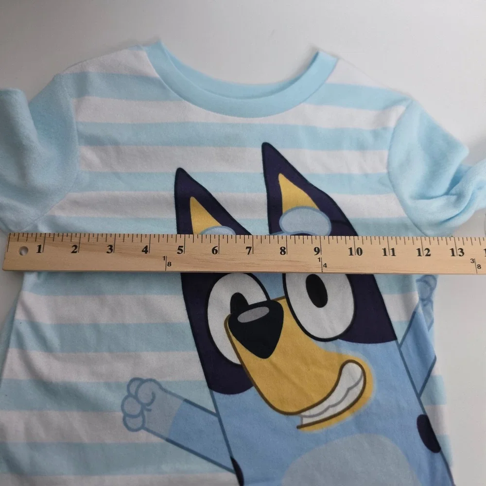 Bluey Toddler Boys 2PC Fleece Pajama Set Blue Striped Size  4T New with Tags